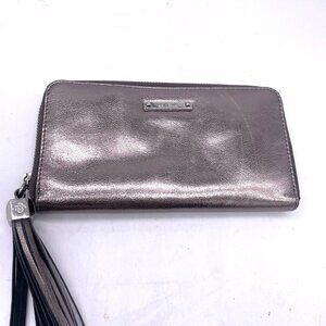 Stella & Dot Metallic Zip-Around Wallet With Tassel Accent